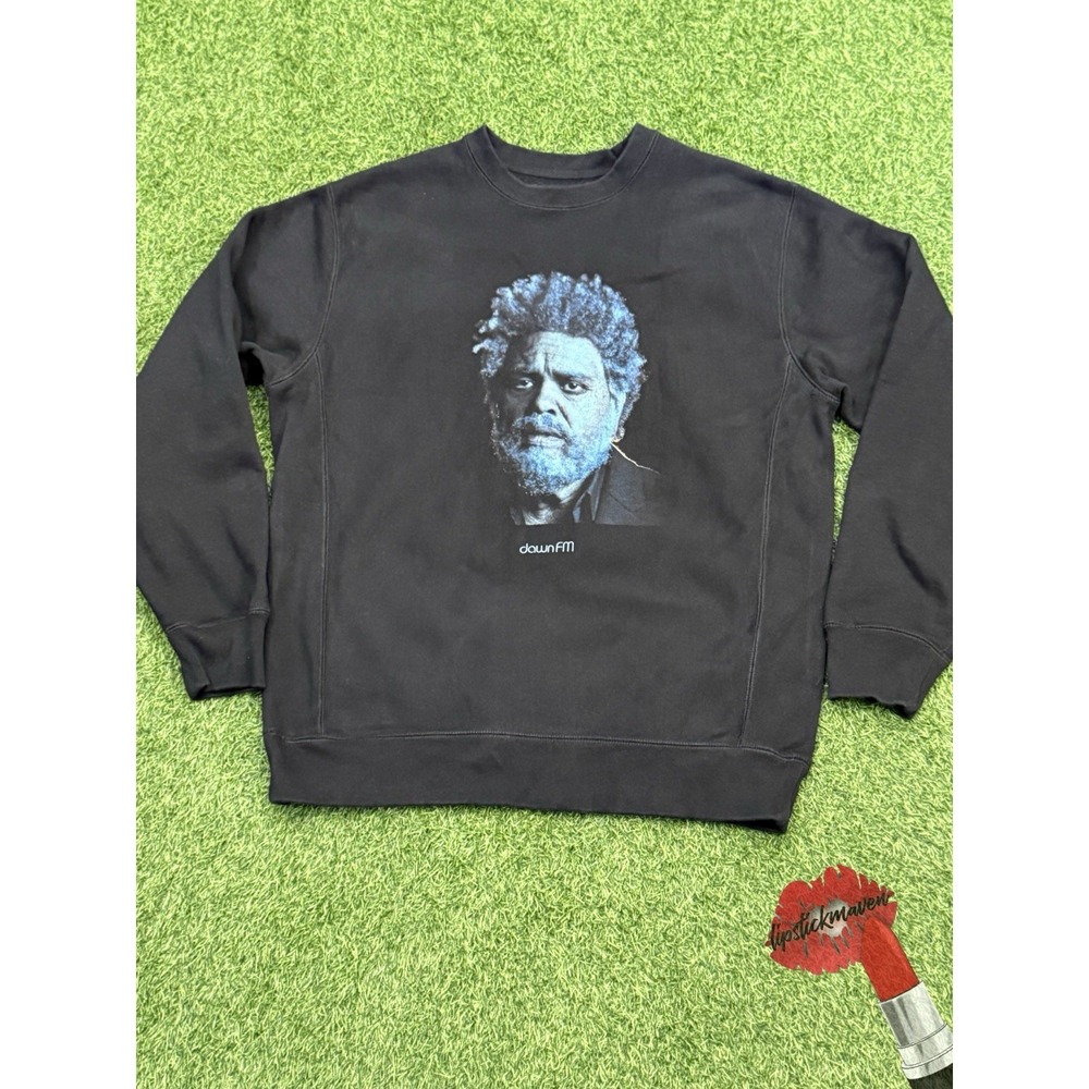 The Weeknd Sweatshirt Mens Large Black Dawn FM‎ Merch Crewneck Top Rare